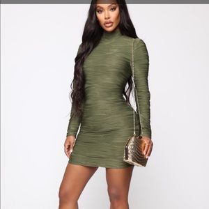 Fashion Nova “feeling flawless olive green dress